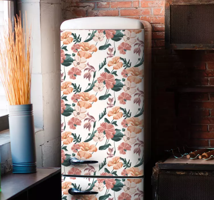 Kylskåp klistermärken med blommor - Tenstickers
