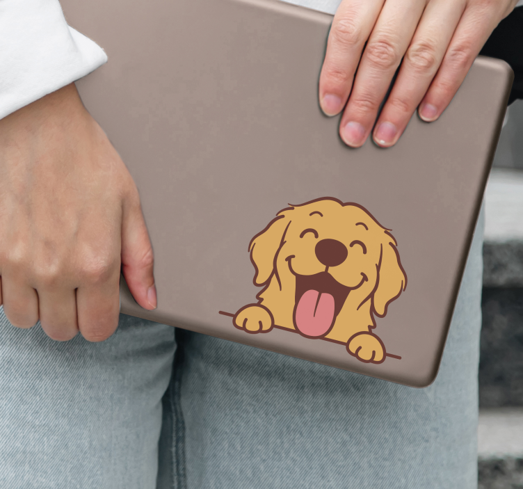 Labrador med tungan ute Laptop klistermärke - Tenstickers
