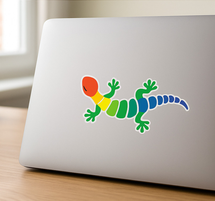 Laptop klistermärke färgglad gecko - Tenstickers