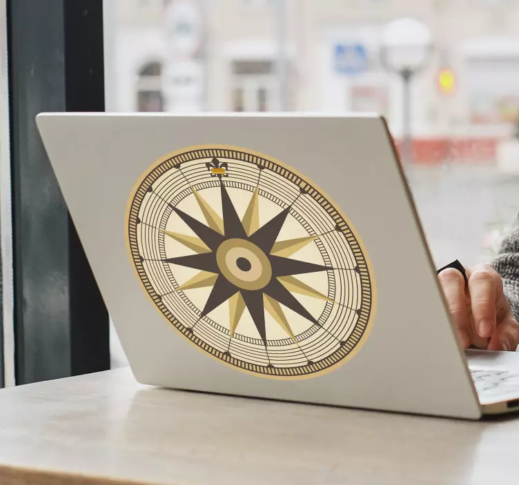 Laptop klistermärke kompassros symbol - Tenstickers