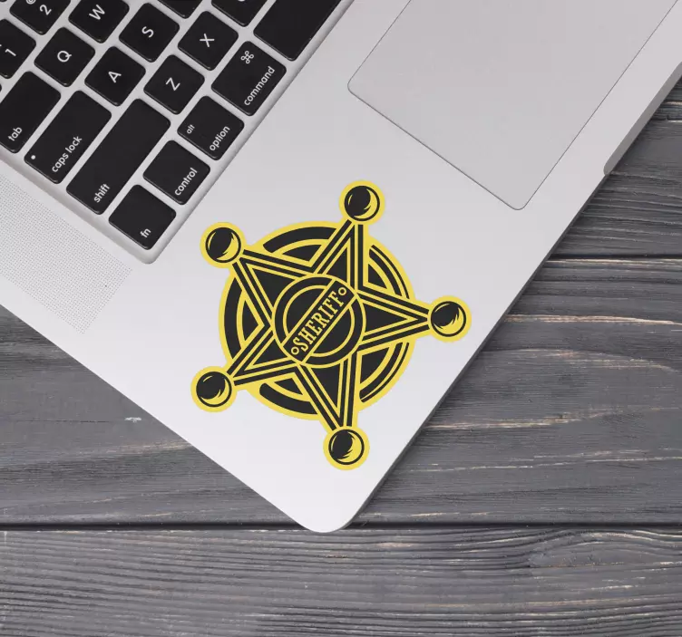 Laptop klistermärke sheriffstjärna badge - Tenstickers