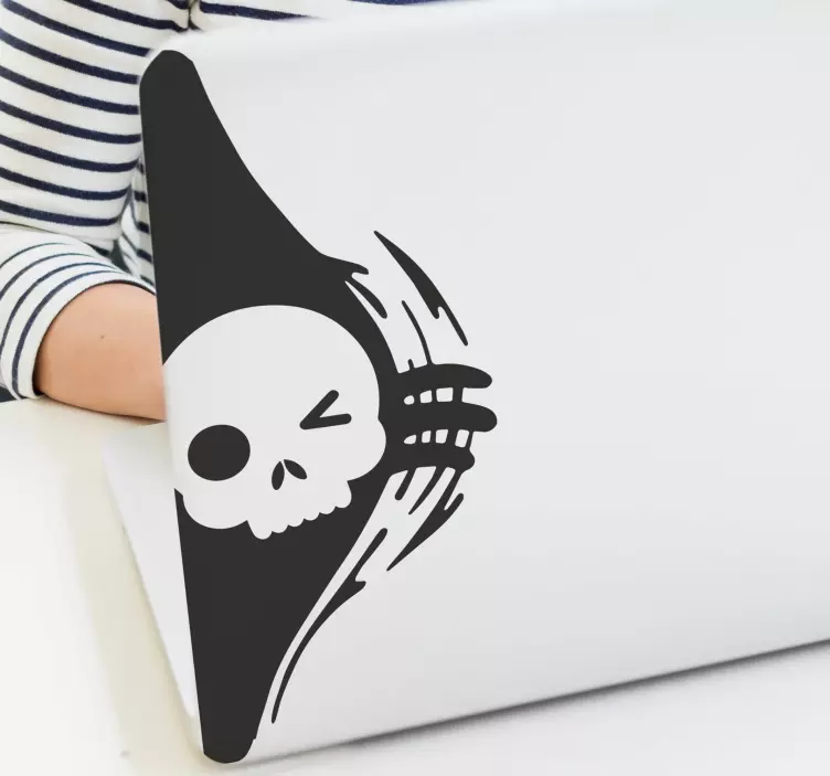 Laptop klistermärke skalle med klor - Tenstickers