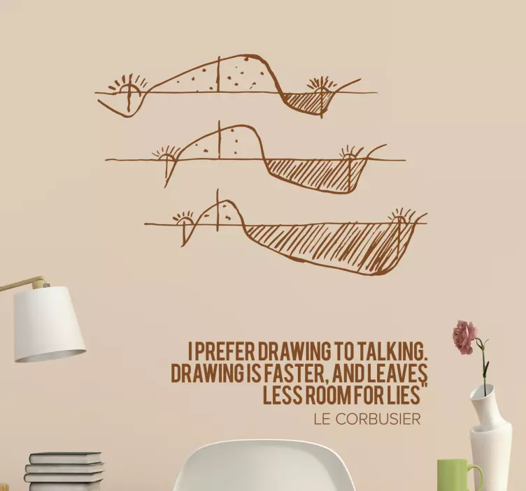 Le-corbusier arkitektur citat klistermärke - Tenstickers