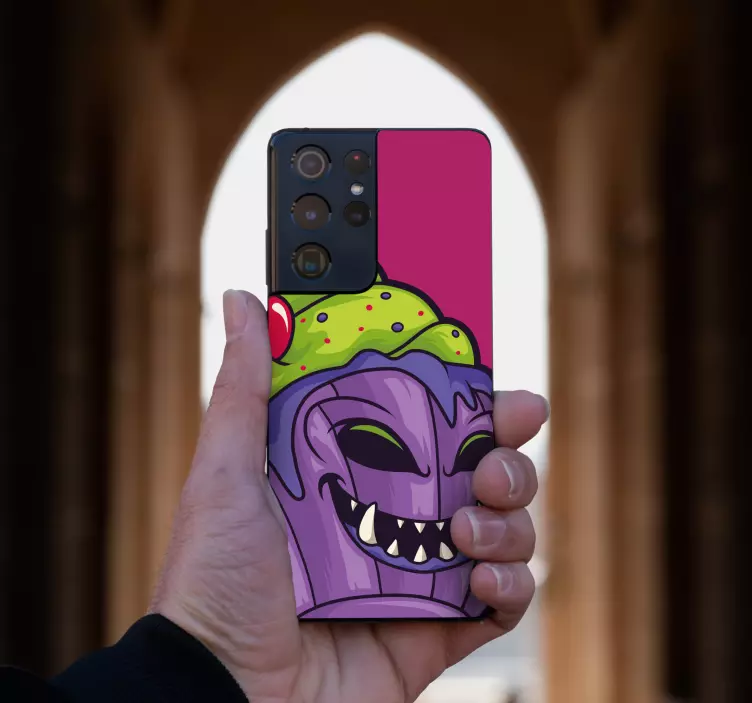 Leende cupcake-karaktär Samsung klistermärken - Tenstickers