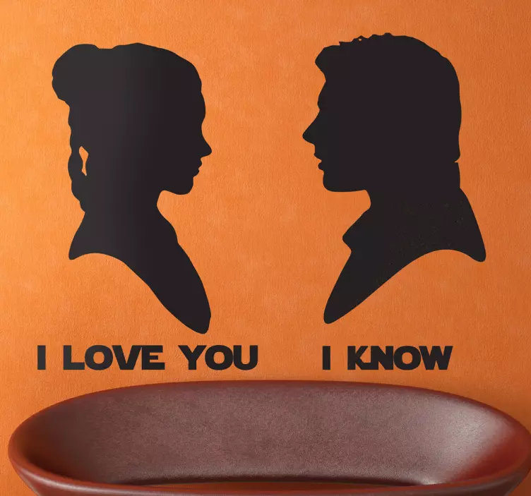 Leia och han solo väggklistermärke - Tenstickers