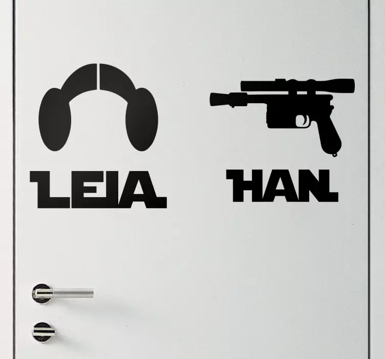 Leia och han star wars väggklistermärken - Tenstickers
