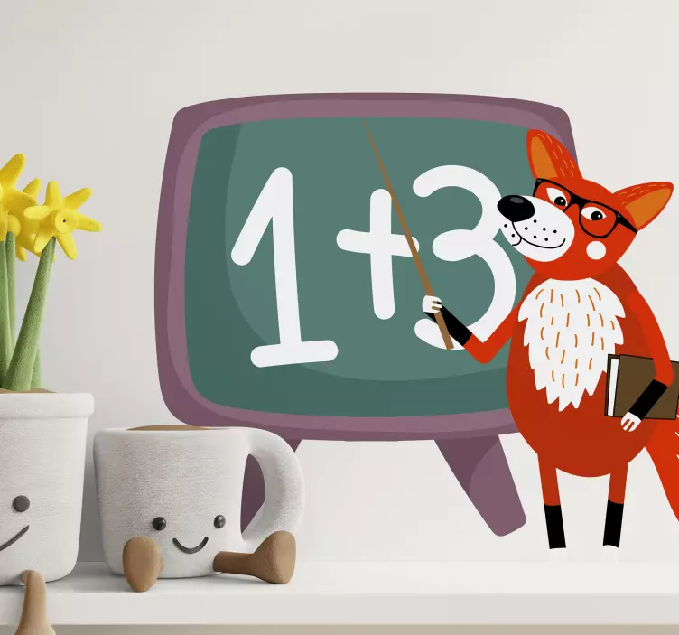Lekfulla undervisningsräven klistermärke för barn - Tenstickers