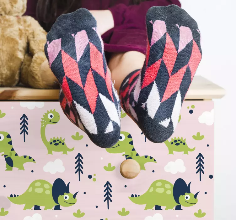 Lekfullt dinosaurietema klistermärke - Tenstickers