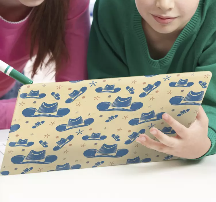 Cowboyhatt mönster klistermärke för bärbar - Tenstickers