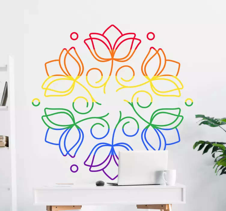 Lgtb flower of life blommig vägg klistermärke - Tenstickers