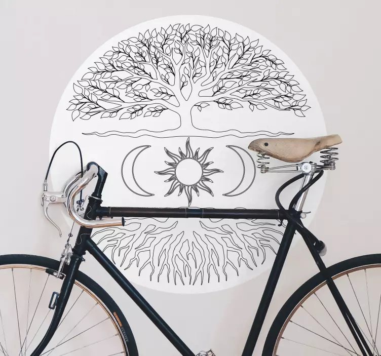 Livets träd måne och sol träd vägg klistermärke - Tenstickers