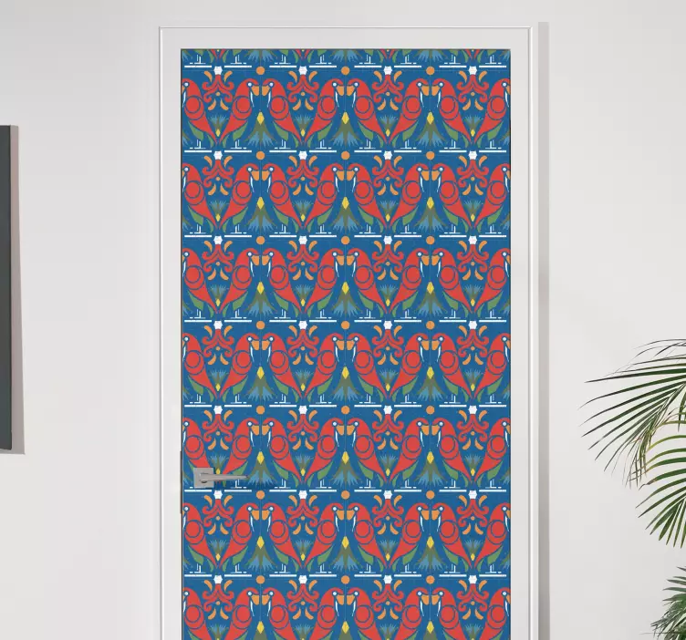 Livfullt fågelmotiv klistermärke för dörr - Tenstickers