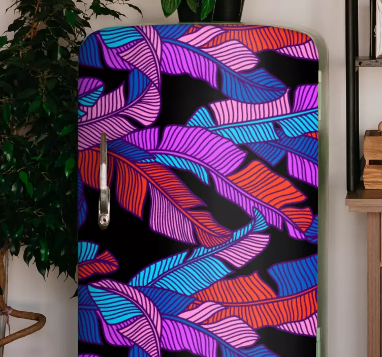 Livfullt lövmotiv kylskåp klistermärken - Tenstickers