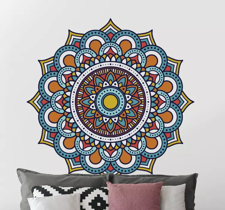 Livfullt mandala-arrangemang dekorativ klistermärke - Tenstickers