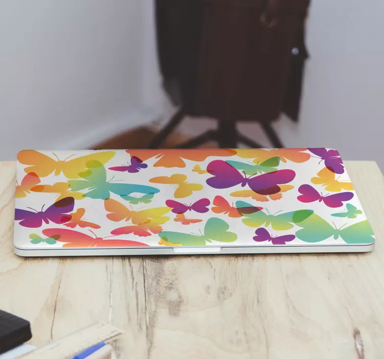 Livliga fjärilsformer klistermärke för bärbar - Tenstickers