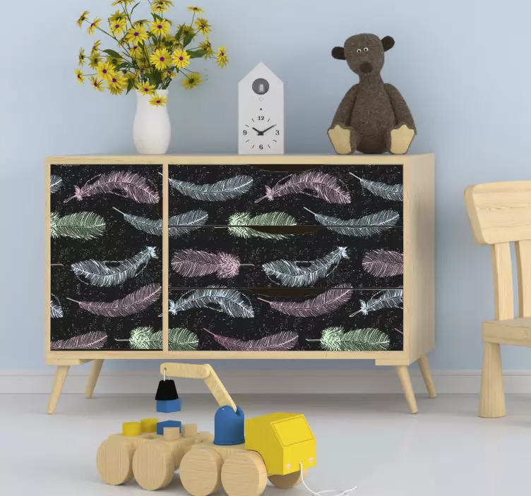 Ljus fjäder möbler klistermärke - Tenstickers