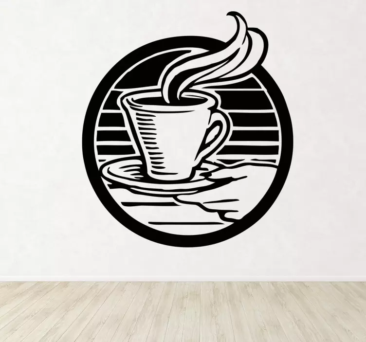 Logo kaffe kopp illustration vägg klistermärke - Tenstickers