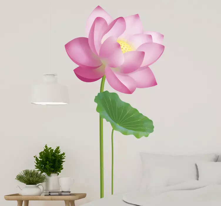 Lotus enkel blomma vägg klistermärke - Tenstickers