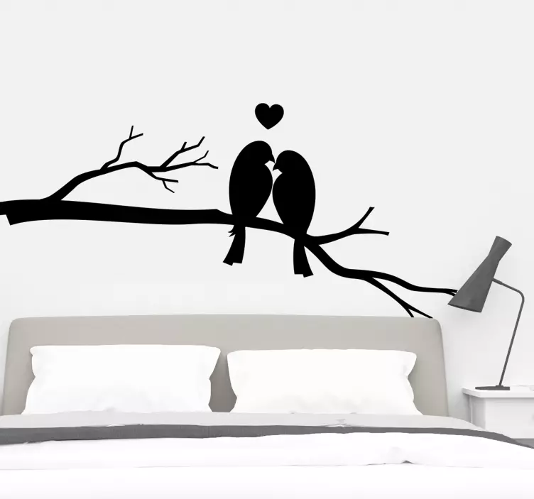 Loving birds branch wallsticker - Tenstickers