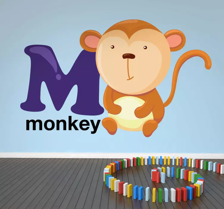 M för monkey kids klistermärke - Tenstickers