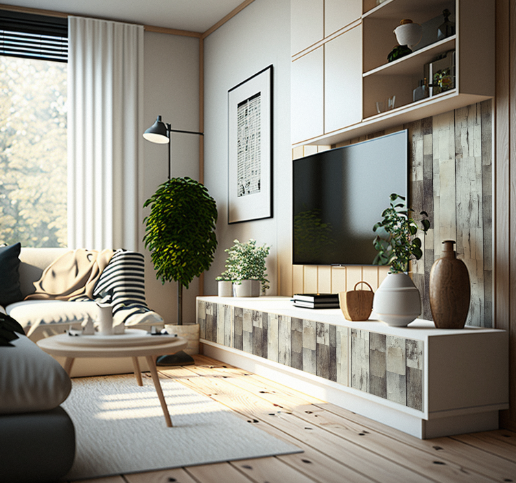 Madera clara envejecida Väggklistermärken möbler - Tenstickers