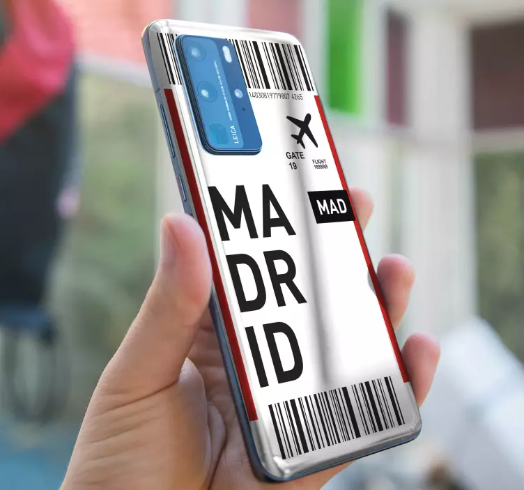 Madrid flygplatspass Huawei klistermärke - Tenstickers