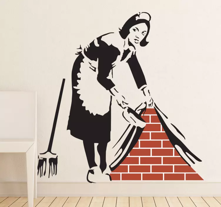 Maid i london av banksy konstklistermärke - Tenstickers