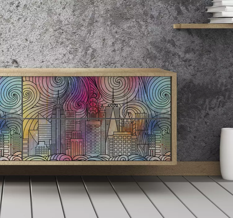 Målning stadsmöbler klistermärke - Tenstickers