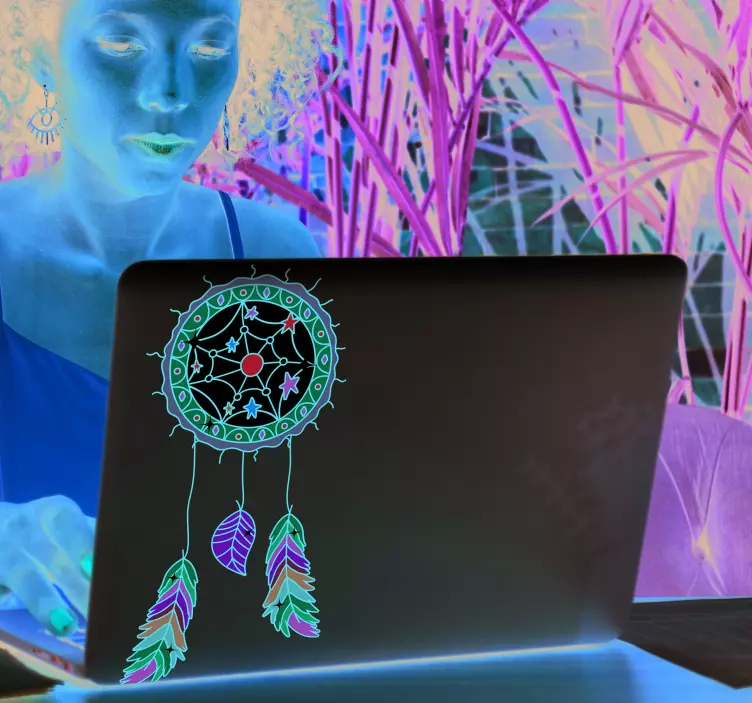 Mandala dream catcher laptop klistermärke - Tenstickers