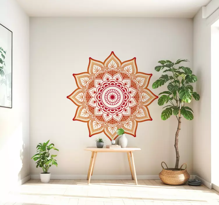 Mandala solform blommig väggklistermärke - Tenstickers