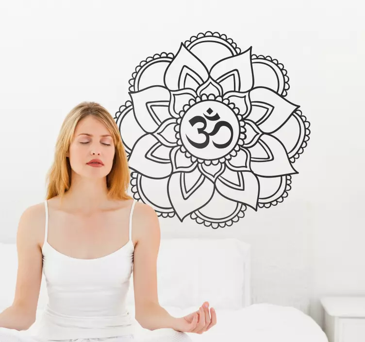 Mandala yoga shala vägg klistermärke - Tenstickers
