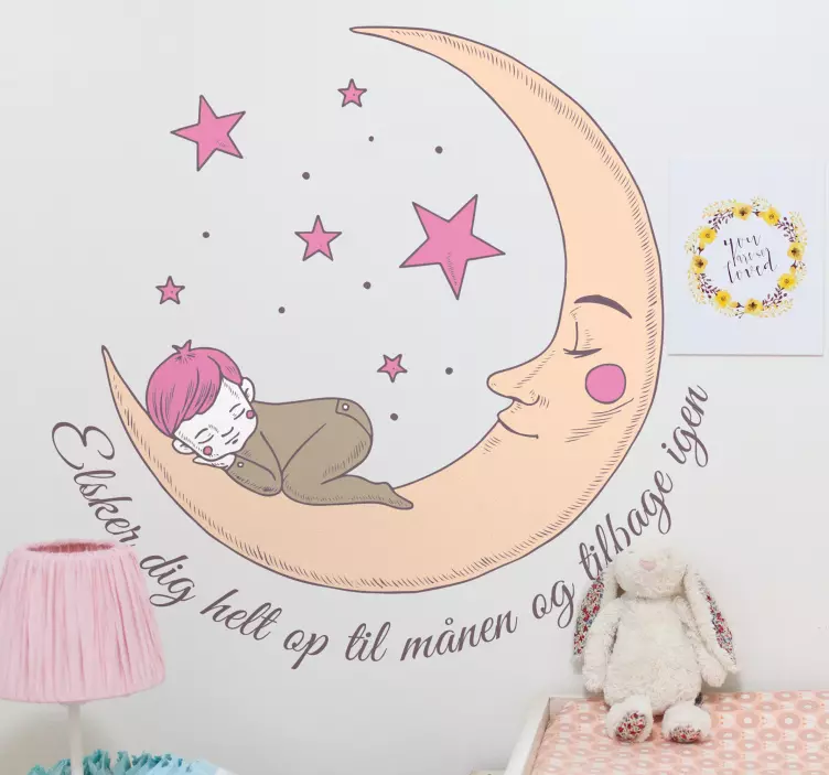 Måne mening hemtext väggdekal - Tenstickers
