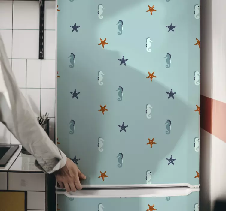 Marin stil kylskåp vinyl klistermärke - Tenstickers