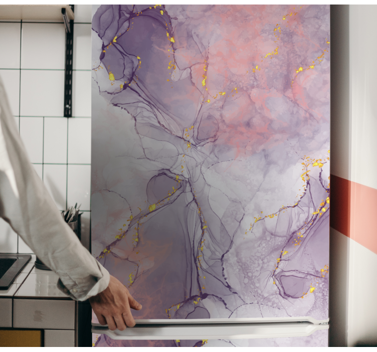 Marmorerat abstrakt mönster kylskåp klistermärken - Tenstickers