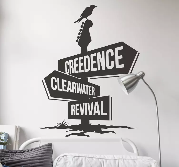 Mastgitarr med rockgrupp rock klistermärke - Tenstickers