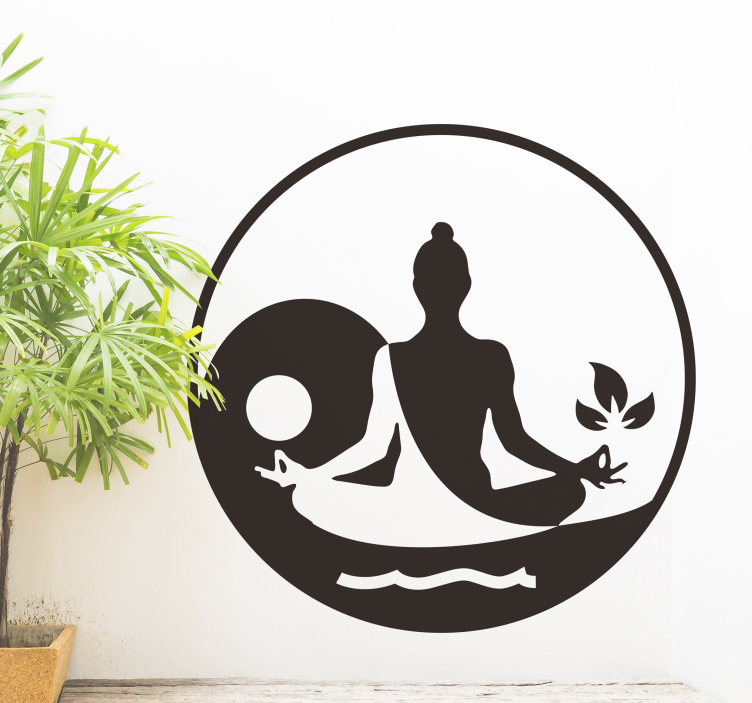 Mediterar buddha vardagsrumsväggdekor - Tenstickers