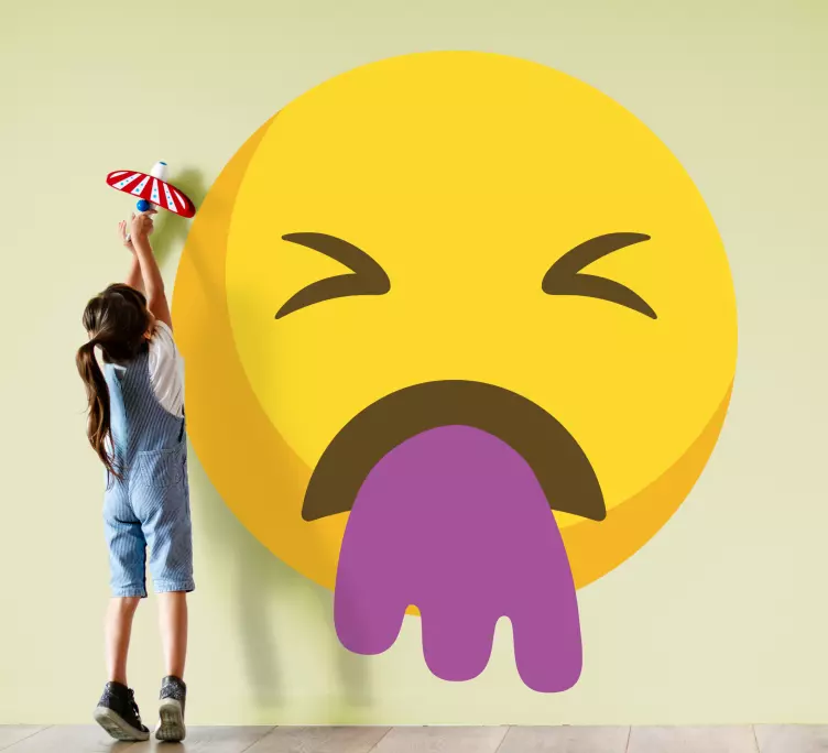 Melankolisk emoji uttryck klistermärke för barn - Tenstickers