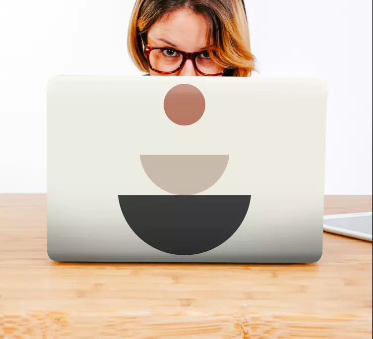 Minimalistisk cirkulär arrangement klistermärke för bärbar - Tenstickers