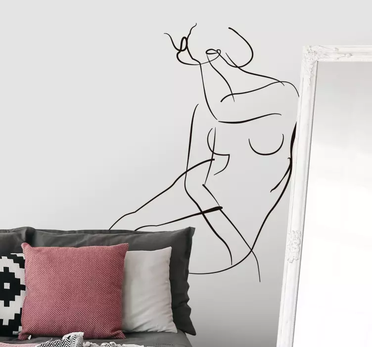 Minimalistisk konstmålning väggkonst klistermärke - Tenstickers