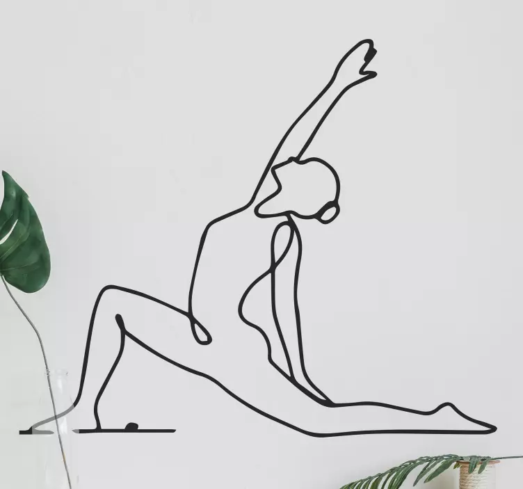 Klistermärke med minimalistisk yogastretning - Tenstickers