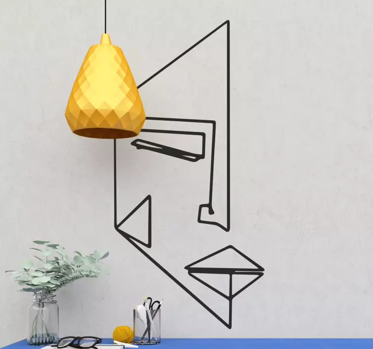 Minimalistisk geometrisk ansikte människor klistermärke - Tenstickers