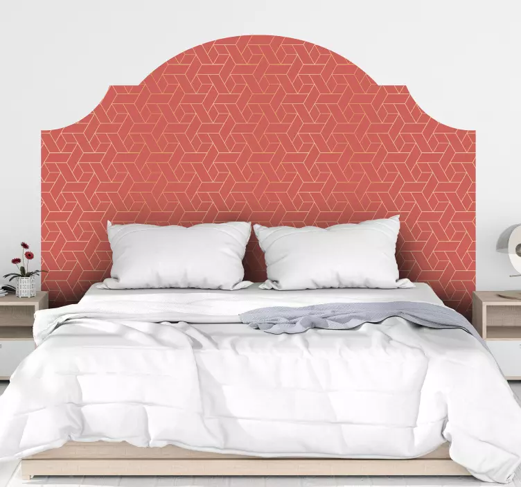 Minimalistiskt levande korall-headboard-klistermärke - Tenstickers