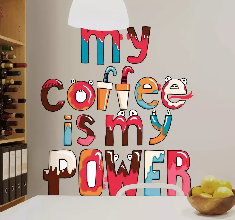 Mitt kaffe är min power quote-klistermärke - Tenstickers