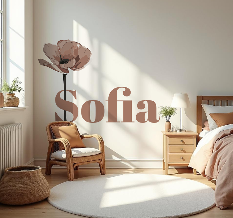 mocha mousse blomma anpassningsbar klistermärke - Tenstickers