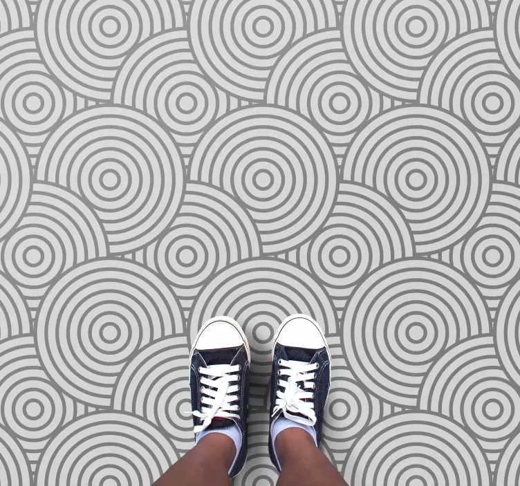 Moderna grå cirklar golvklistermärke - Tenstickers