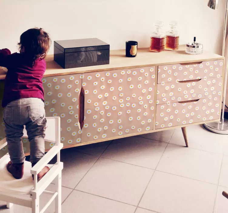 Modernt tusensköna mönster möbler dekal - Tenstickers