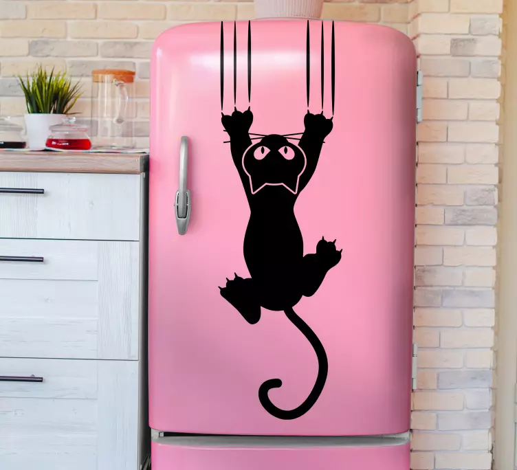 Monocolor roligt djur fallande kylskåp klistermärke - Tenstickers
