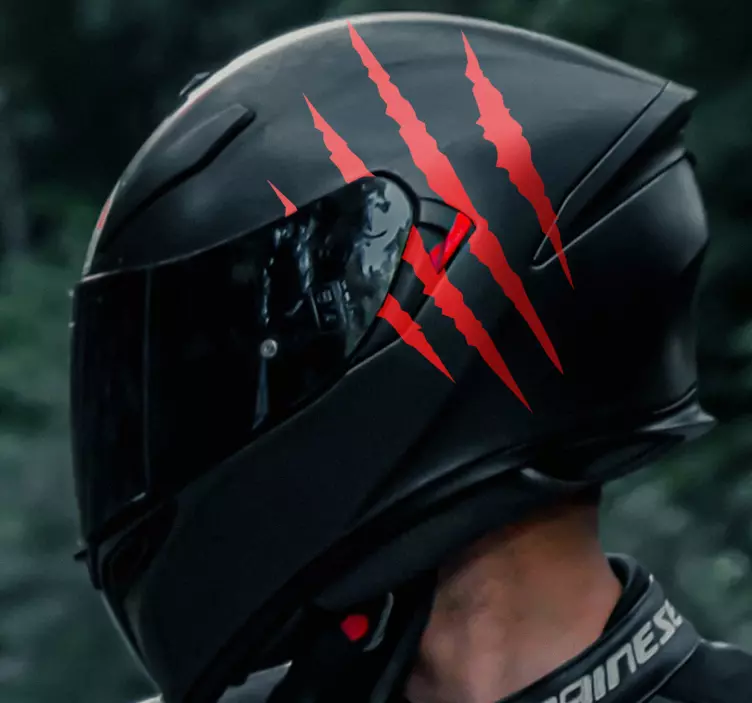 Monokrom skraphjälm Väggklistermärken motorcyklar - Tenstickers