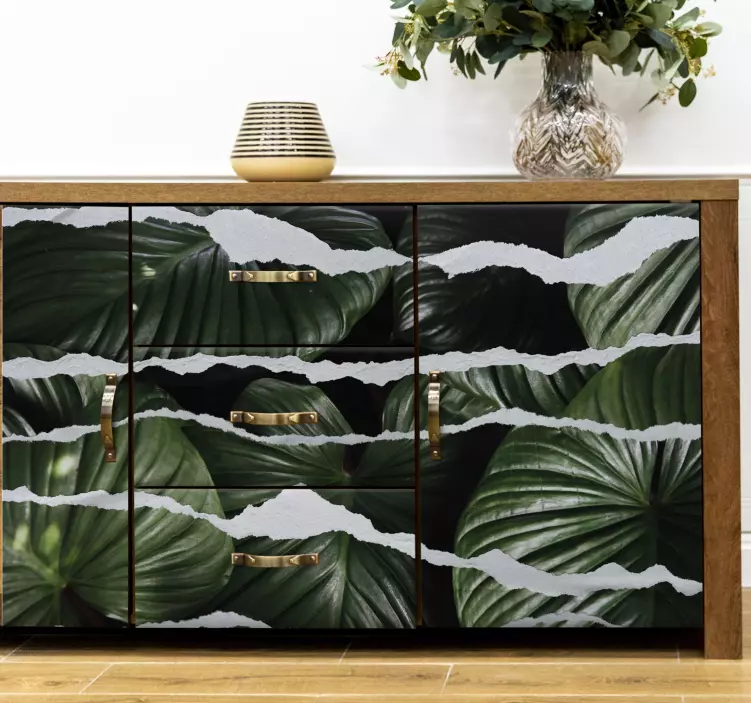 Torn leaf pattern klistermärken till möbler - Tenstickers