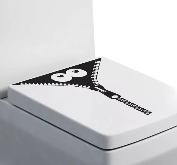 Monster zip toalett klistermärke - Tenstickers